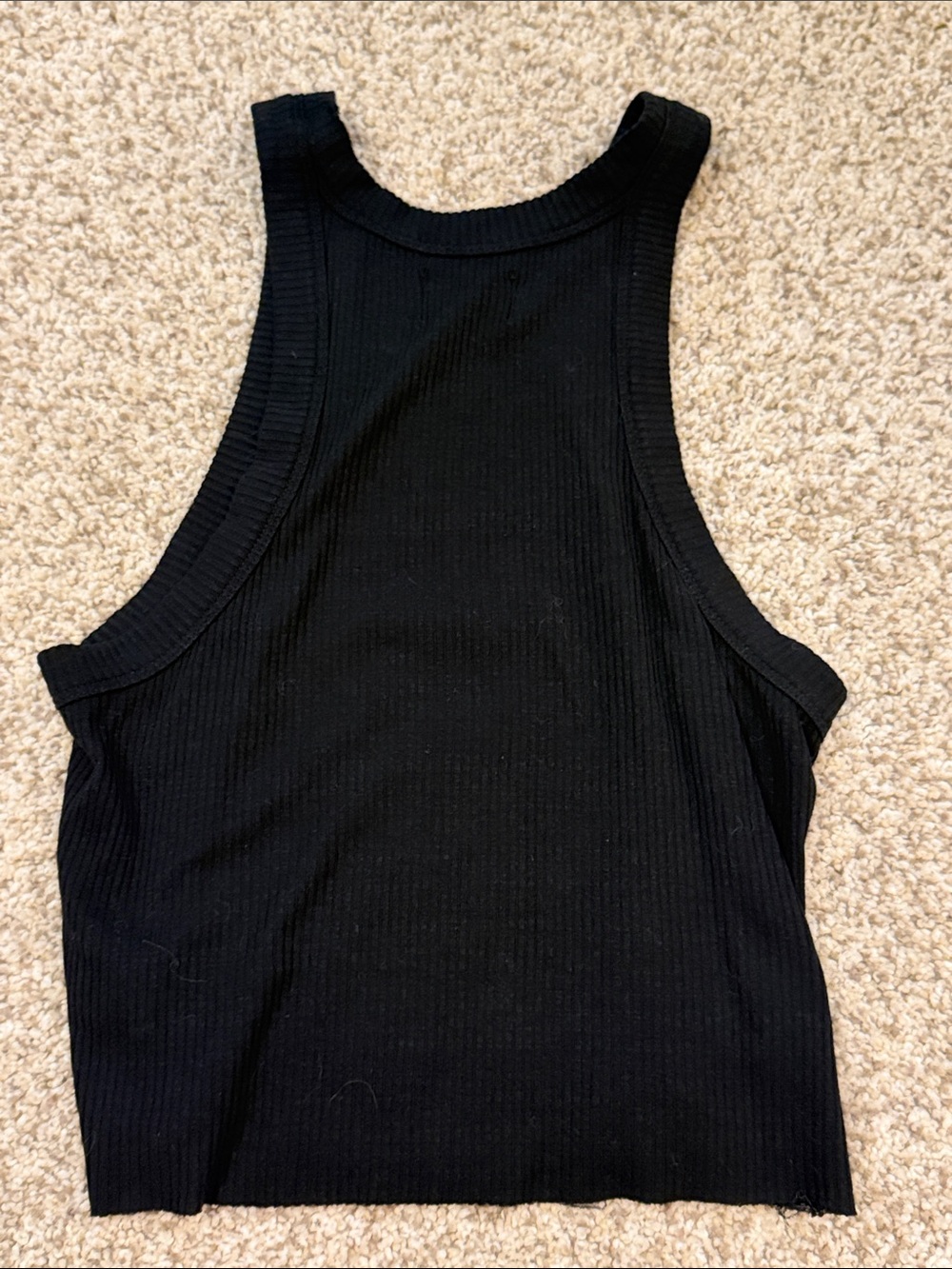 WSLY Black Ribbed Cropped Tank Top - Picture 3 of 3